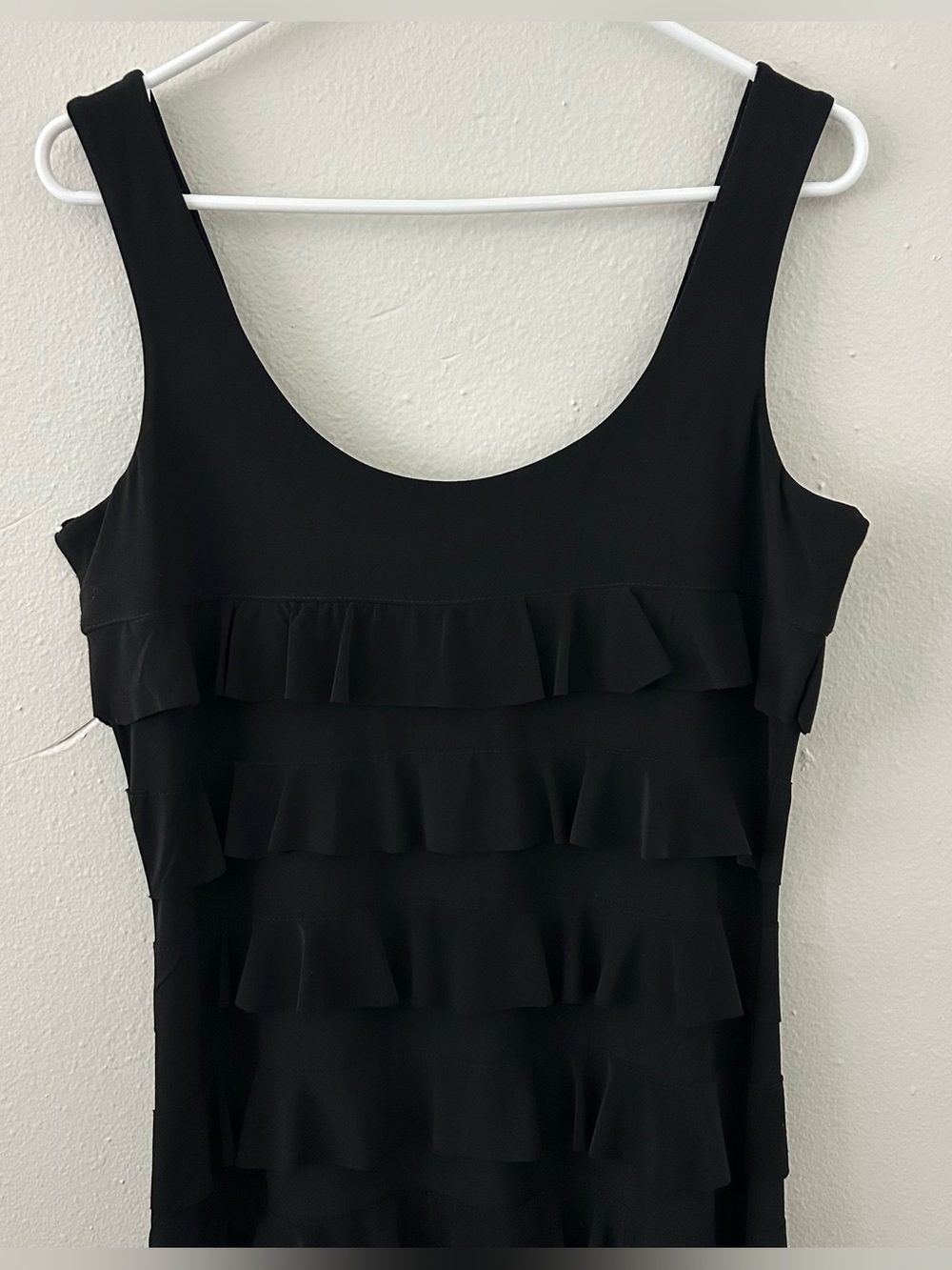 Tango Mango Swarovski Crystal Rhinestone Ruffle Dress Knee Length Black Size M - Picture 6 of 10